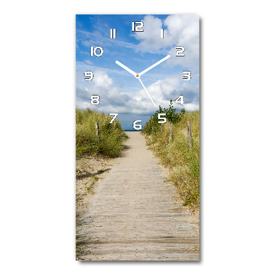 Wanduhr aus glas Weg zum Strand