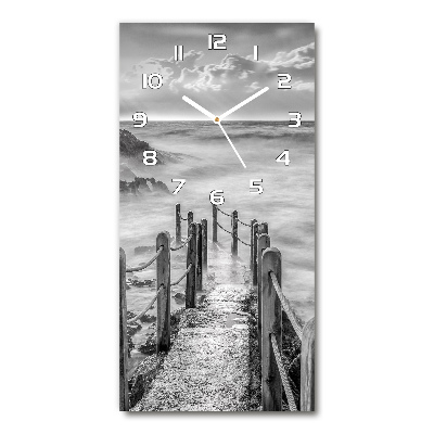 Wanduhr aus glas Weg am Meer