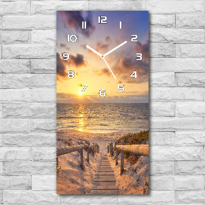 Wanduhr aus glas Weg zum Strand