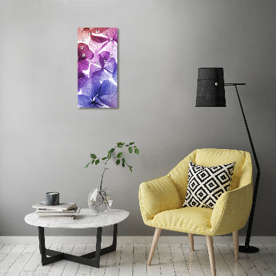 Wanduhr aus glas Lila Blüten