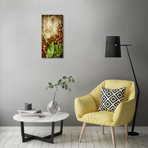 Wanduhr aus glas Kaffeebohnen