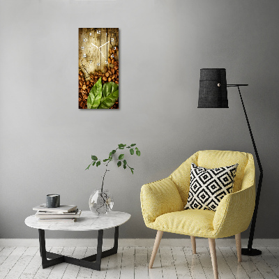 Wanduhr aus glas Kaffeebohnen