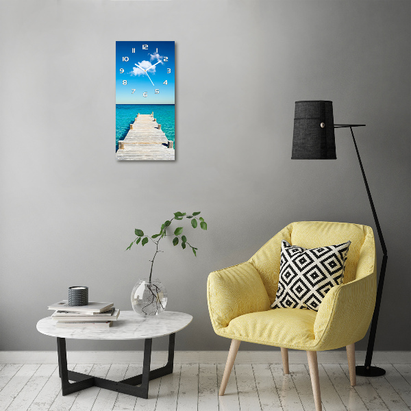 Vertikale Uhr Holzsteg