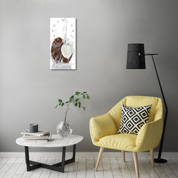 Wanduhr aus glas Kokosnuss