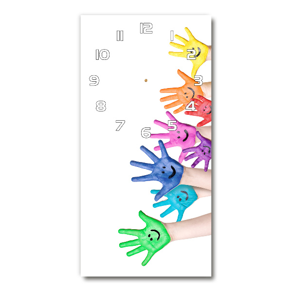 Wanduhr aus glas Bemalte Hände