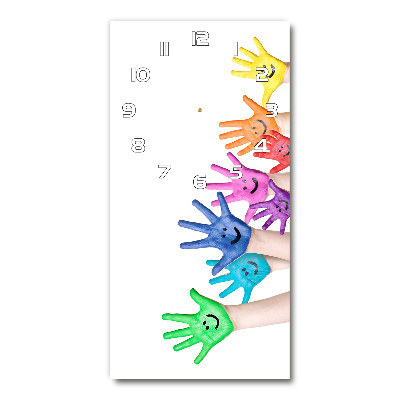 Wanduhr aus glas Bemalte Hände