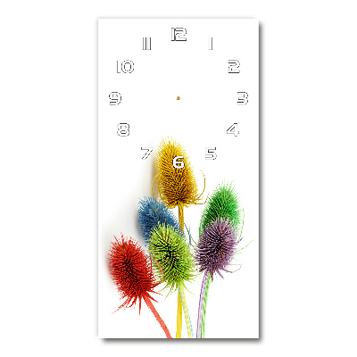 Wanduhr aus glas Distel