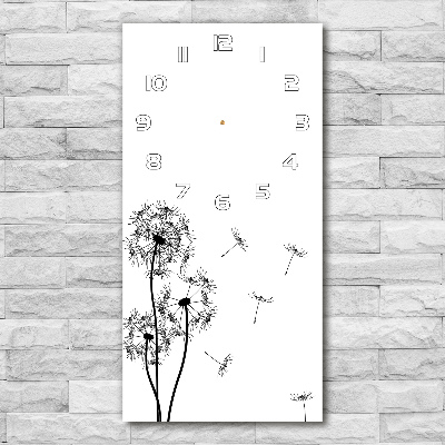 Wanduhr aus glas Löwenzahn