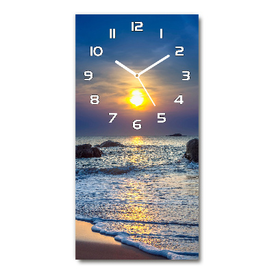 Wanduhr aus glas Sunset Beach