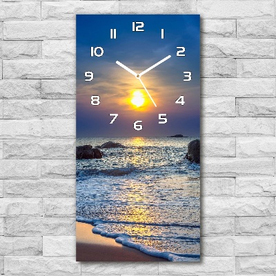 Wanduhr aus glas Sunset Beach
