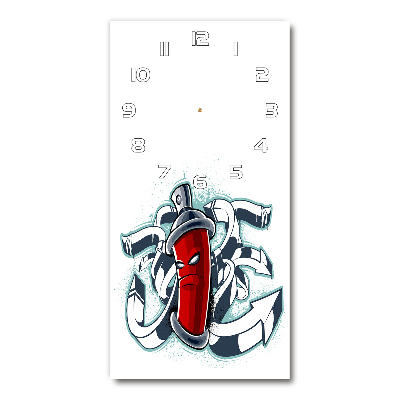 Wanduhr aus glas Graffiti