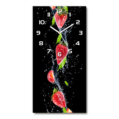 Wanduhr aus glas Erdbeeren