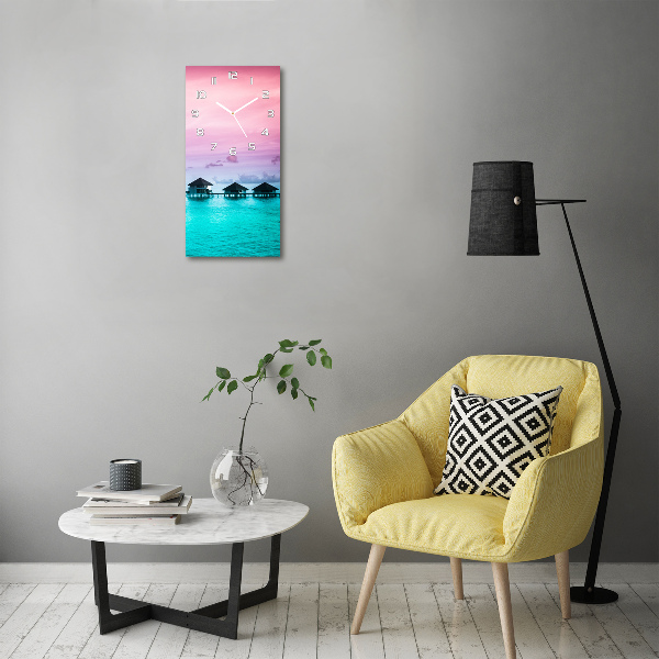 Vertikale Uhr Bungalows am Wasser