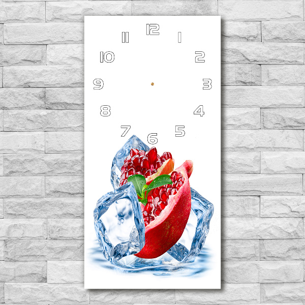 Wanduhr aus glas Granatapfel und Eis