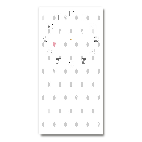 Wanduhr aus glas Punkte und Herzen