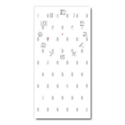 Wanduhr aus glas Punkte und Herzen