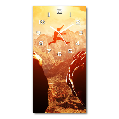 Wanduhr aus glas Spring über den Abgrund