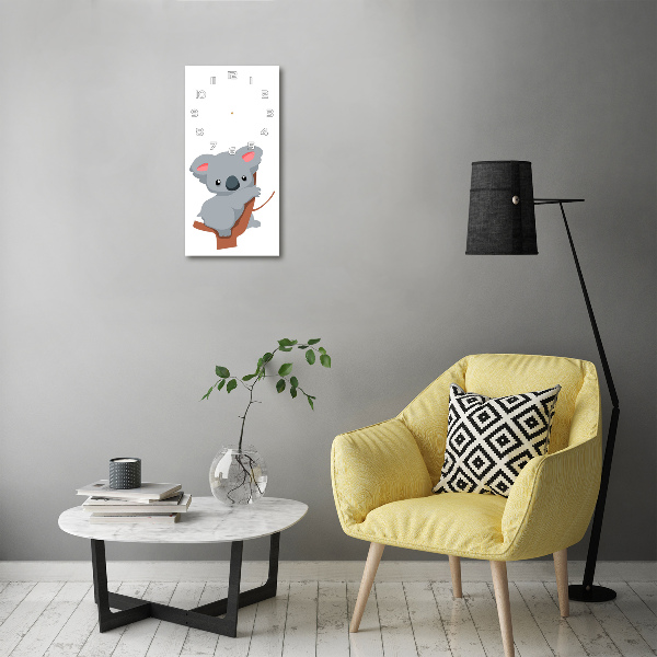 Wanduhr aus glas Panda auf einem Baum