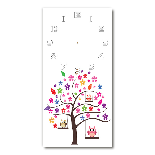 Vertikale Uhr Eulen auf Schaukeln