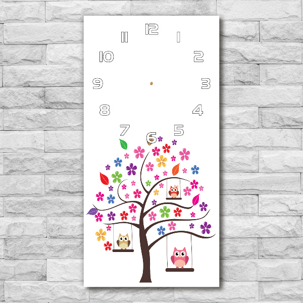 Vertikale Uhr Eulen auf Schaukeln