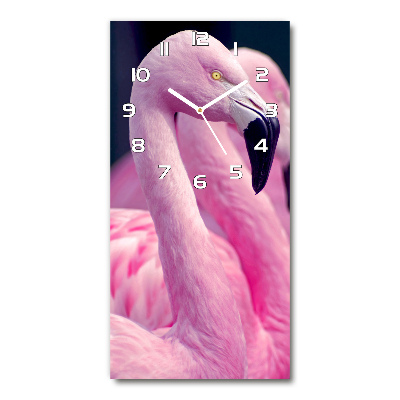 Wanduhr aus glas Flamingos