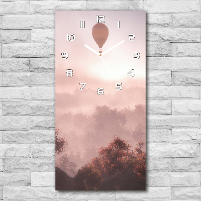 Wanduhr aus glas Fliegende Ballons Wald