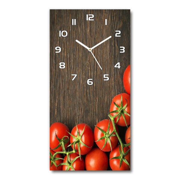 Wanduhr aus glas Tomaten