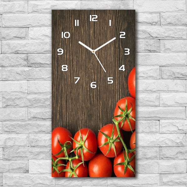 Wanduhr aus glas Tomaten