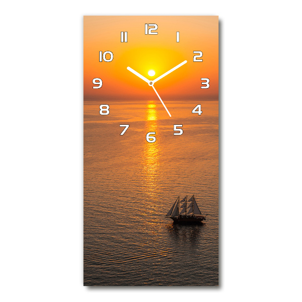 Wanduhr aus glas Sonnenuntergang am Meer