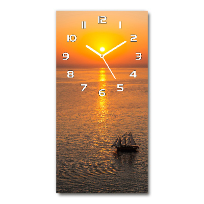 Wanduhr aus glas Sonnenuntergang am Meer