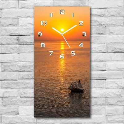 Wanduhr aus glas Sonnenuntergang am Meer