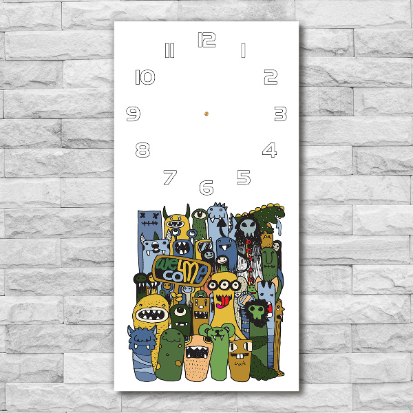 Wanduhr aus glas Verrückte Monster