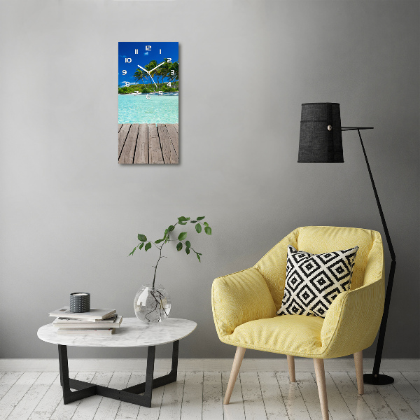Wanduhr aus glas Tropischer Strand