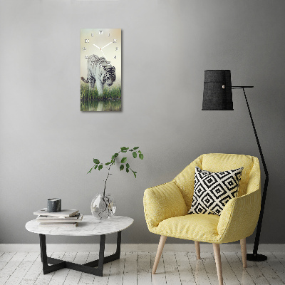 Vertikale Uhr Weißer Tiger