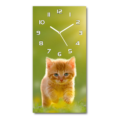 Wanduhr aus glas Ingwerkatze