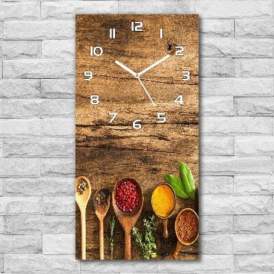 Wanduhr aus glas Bunte Gewürze