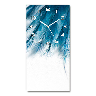 Vertikale Uhr Blaue Federn