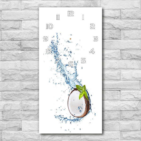 Wanduhr aus glas Kokosnuss