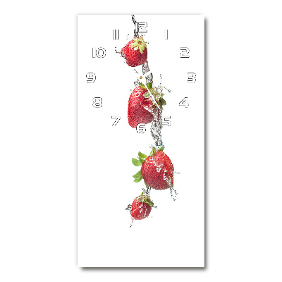 Wanduhr aus glas Erdbeeren