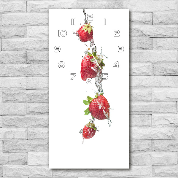 Wanduhr aus glas Erdbeeren