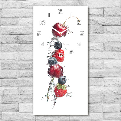 Wanduhr aus glas Waldfrüchte