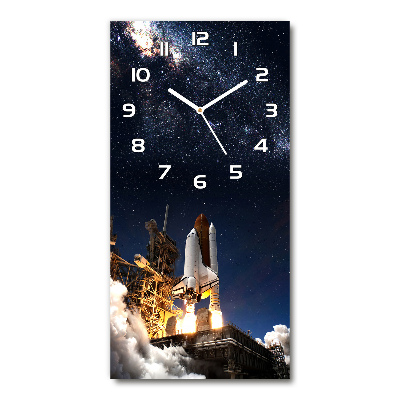 Wanduhr aus glas Rakete startet
