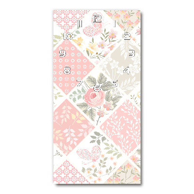 Wanduhr aus glas Blumenmuster