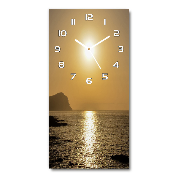 Wanduhr aus glas Sonnenuntergang am Meer
