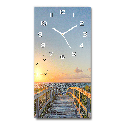 Wanduhr aus glas Weg zum Strand
