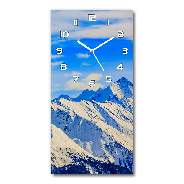 Wanduhr aus glas Gebirge im Winter