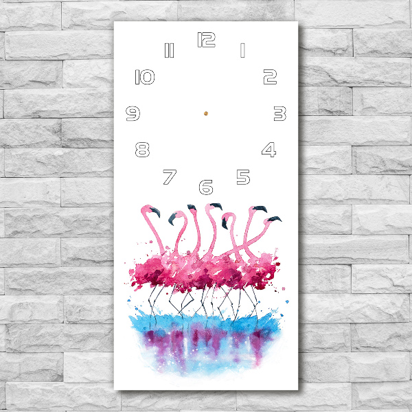 Vertikale Uhr Flamingos