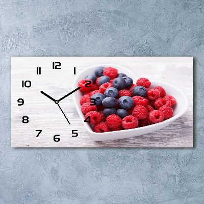 Horizontale Uhr Himbeeren und Blaubeeren