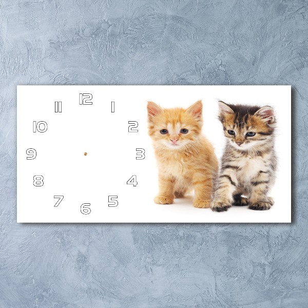 Horizontale Uhr Braune und rote Katze