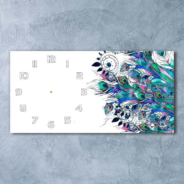 Horizontale Uhr Pfauenfedern